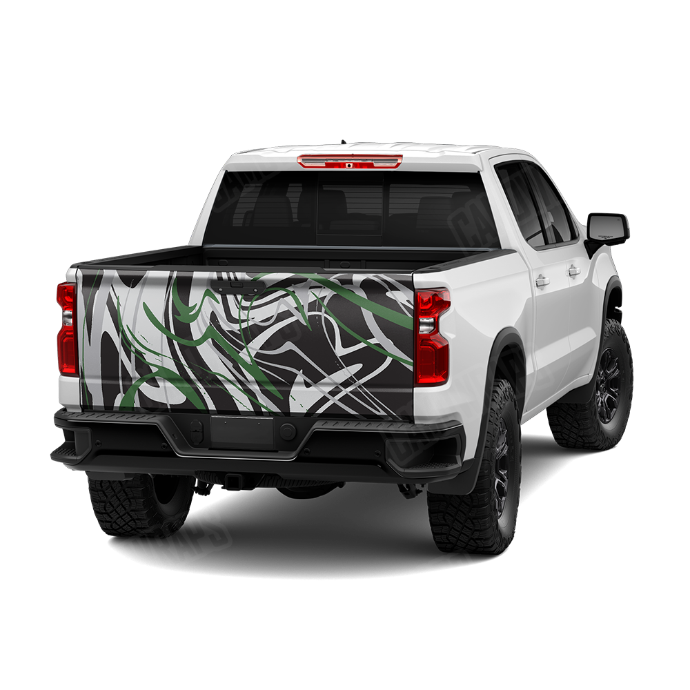 Liquid Smoke Green Tiger Tailgate Wraps