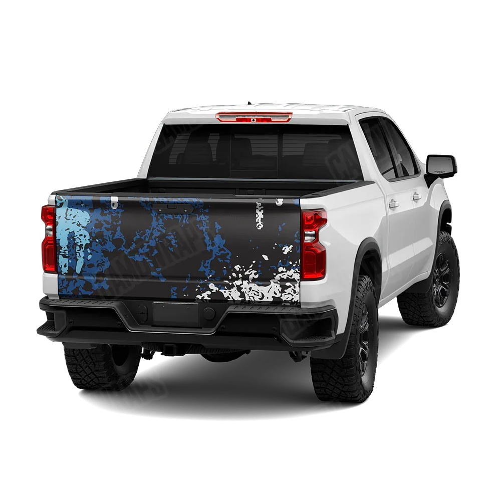 Pasted Baby Blue Tailgate Wraps
