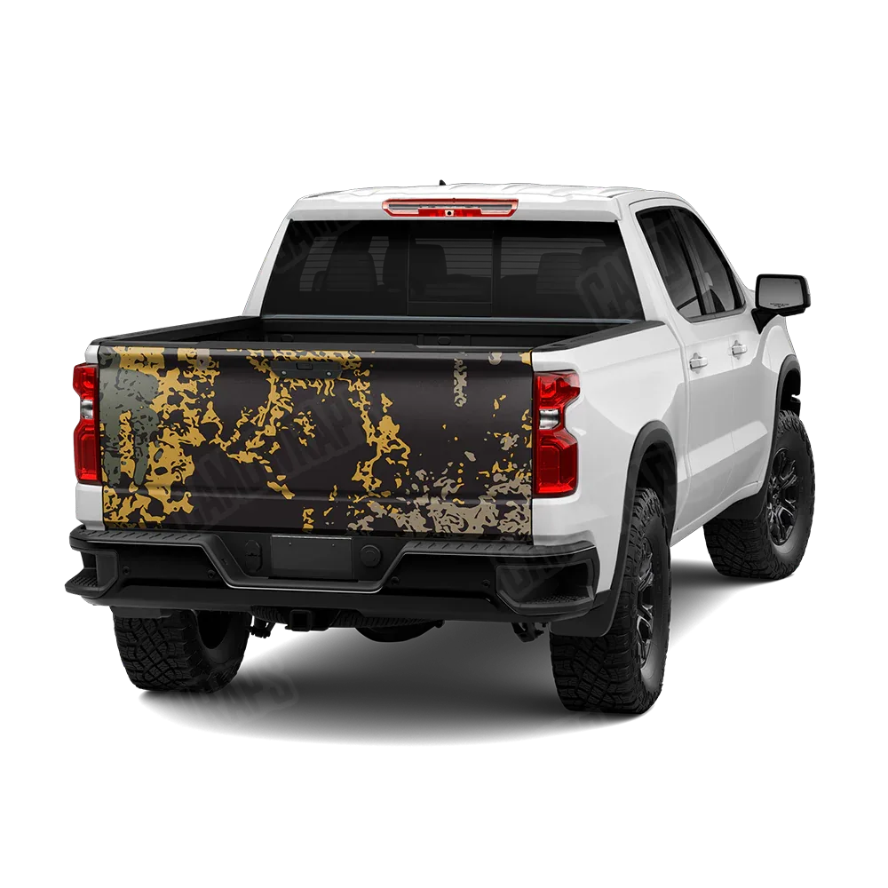 Pasted Militant Yellow Tailgate Wraps