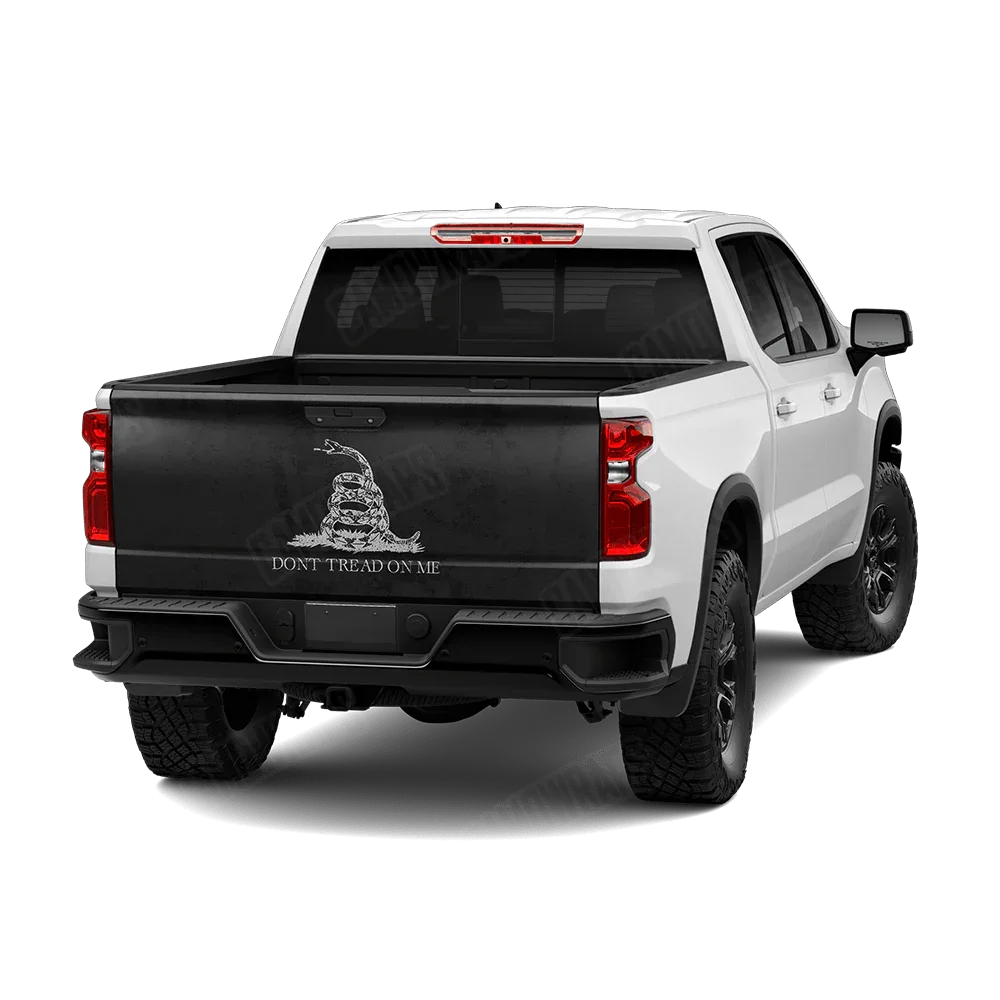 Patriotic Don't Tread on Me Grayscale Tailgate Wraps