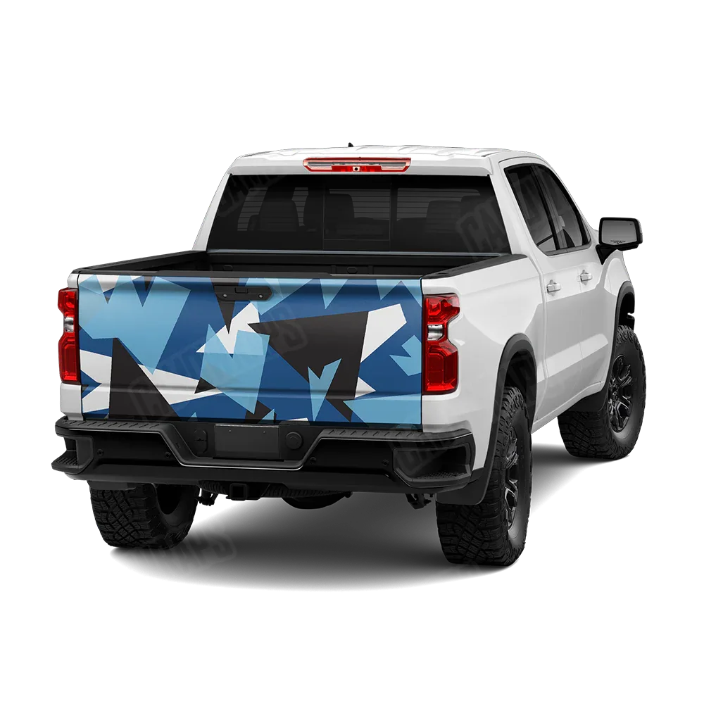 Shattered Baby Blue Tailgate Wraps