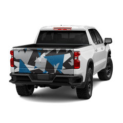 Shattered Blue Tiger Tailgate Wraps
