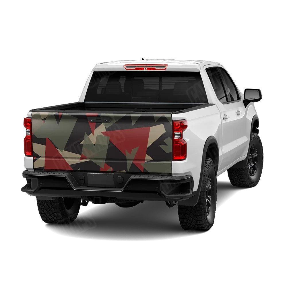 Shattered Militant Red Tailgate Wraps