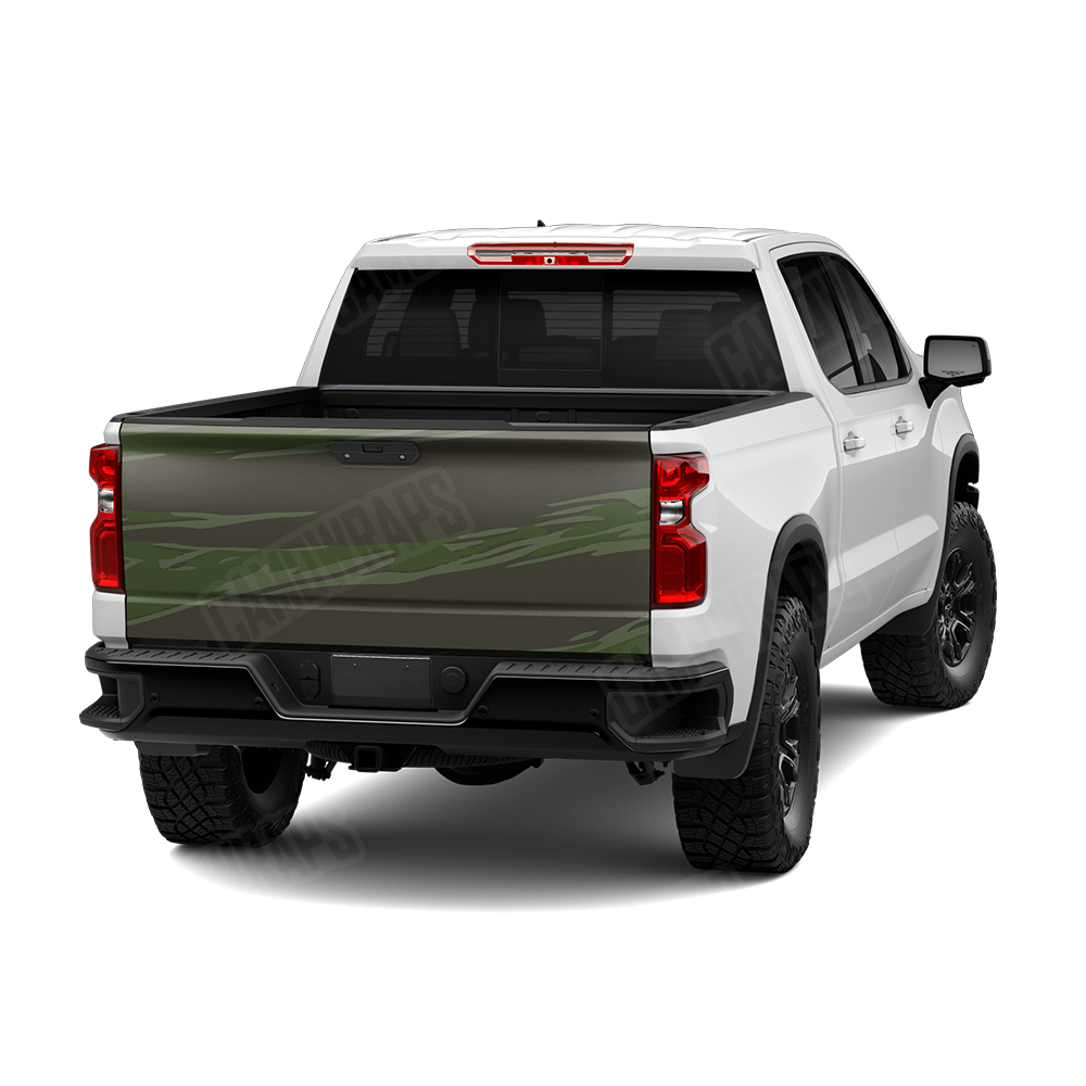 Shredded Army Dark Green Tailgate Wraps