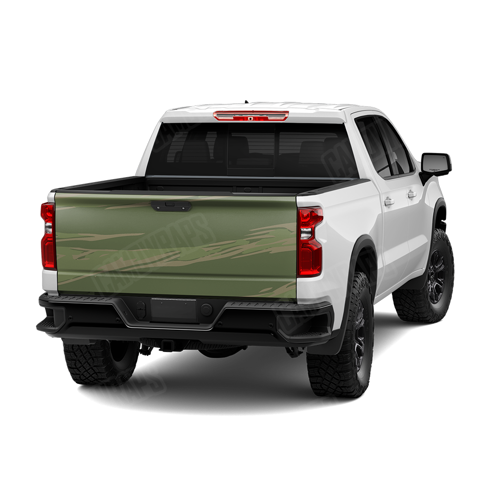 Shredded Army Green Tailgate Wraps
