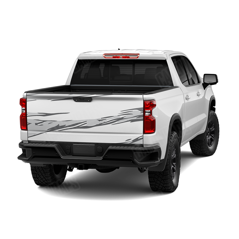 Shredded Snow Tailgate Wraps