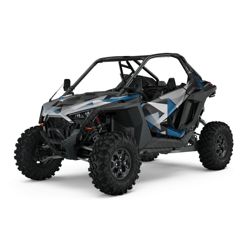 Shattered Blue Tiger UTV Wraps