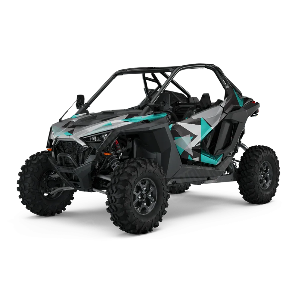 Shattered Tiffany Blue Tiger UTV Wraps