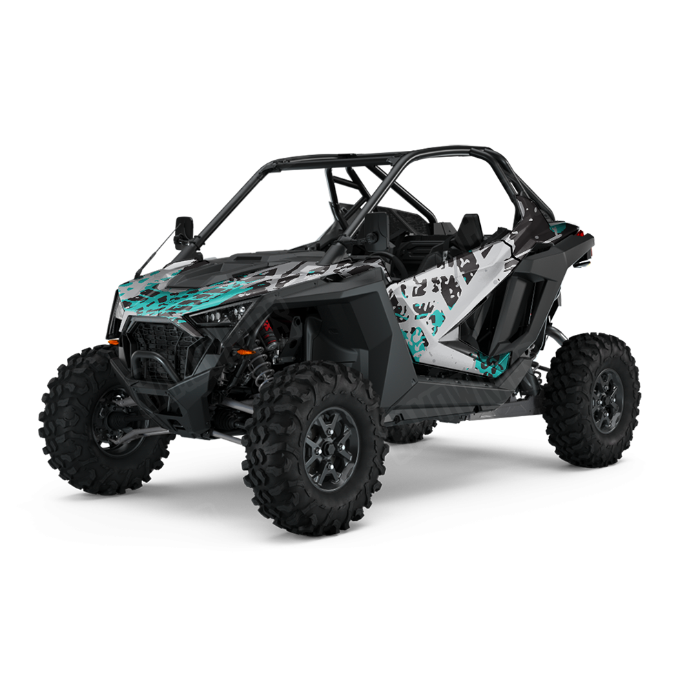 Tire Splatter Tiffany Blue Tiger UTV Wraps