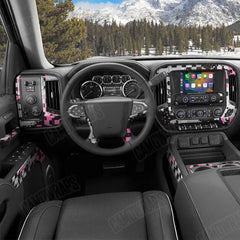 Broken Plaid Pink Tiger Car Interior Skins