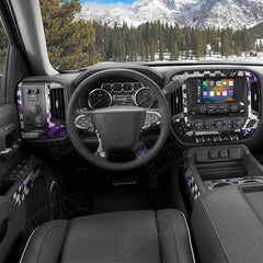 Broken Plaid Purple Tiger Car Interior Skins