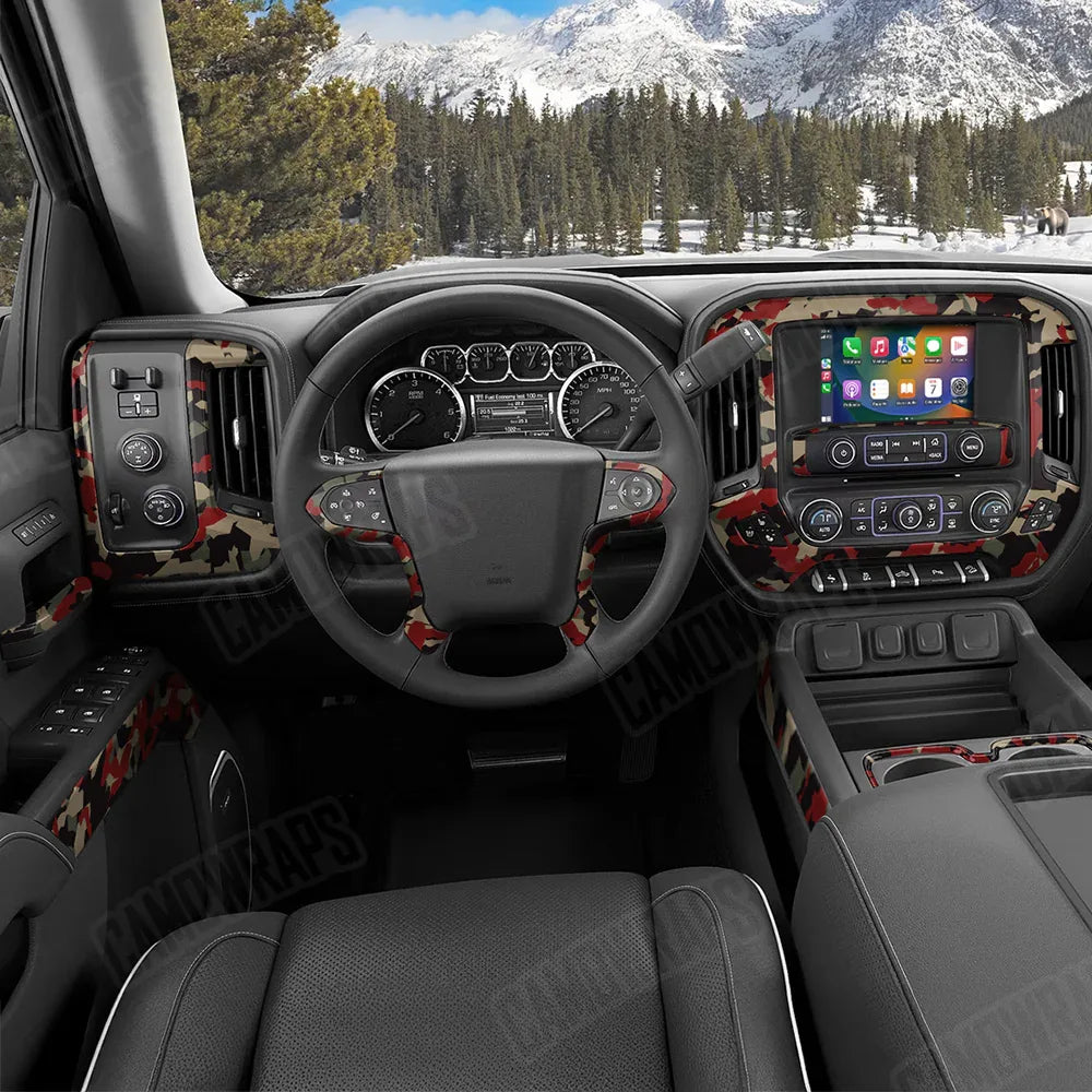 Erratic Militant Red Car Interior Skins