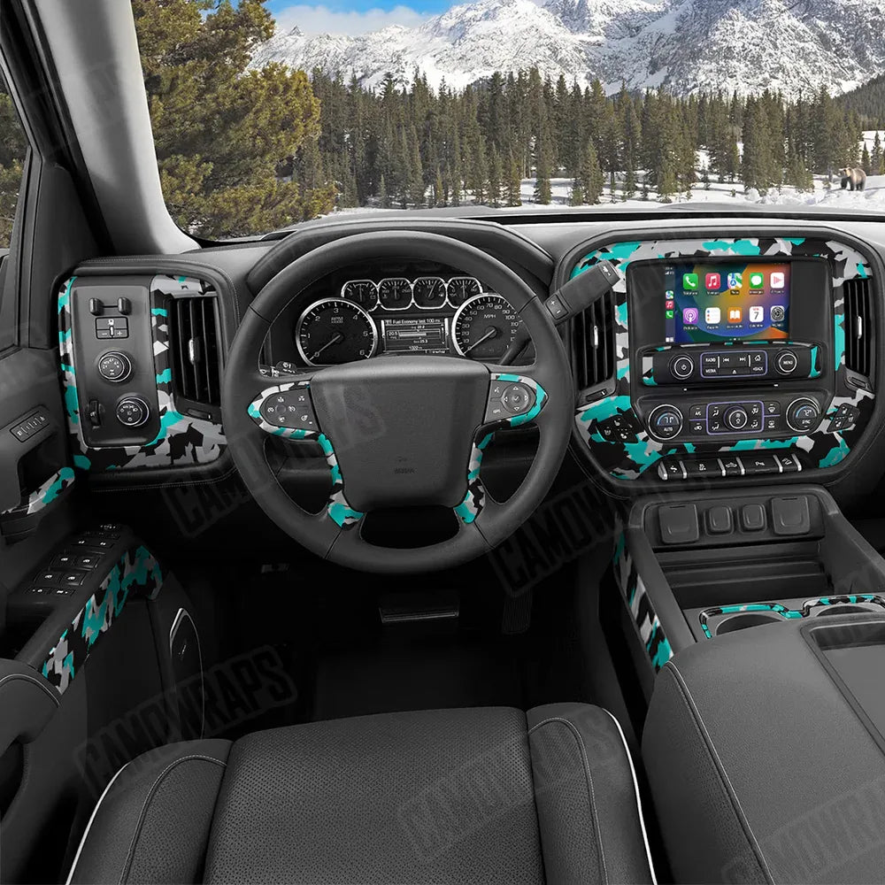 Erratic Tiffany Blue Tiger Car Interior Skins