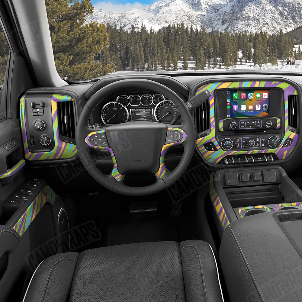 Fun Stripe Carnival Car Interior Skins