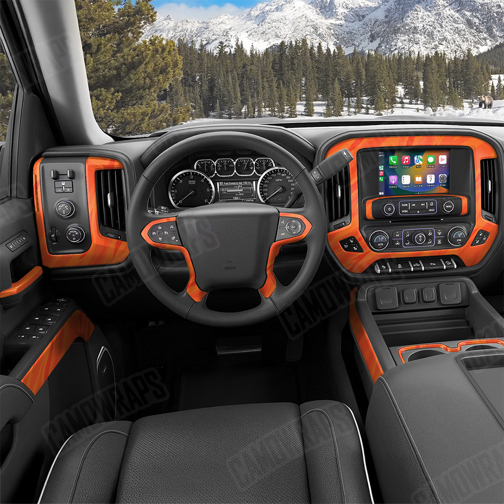 Fun Stripe Elite Orange Car Interior Skins