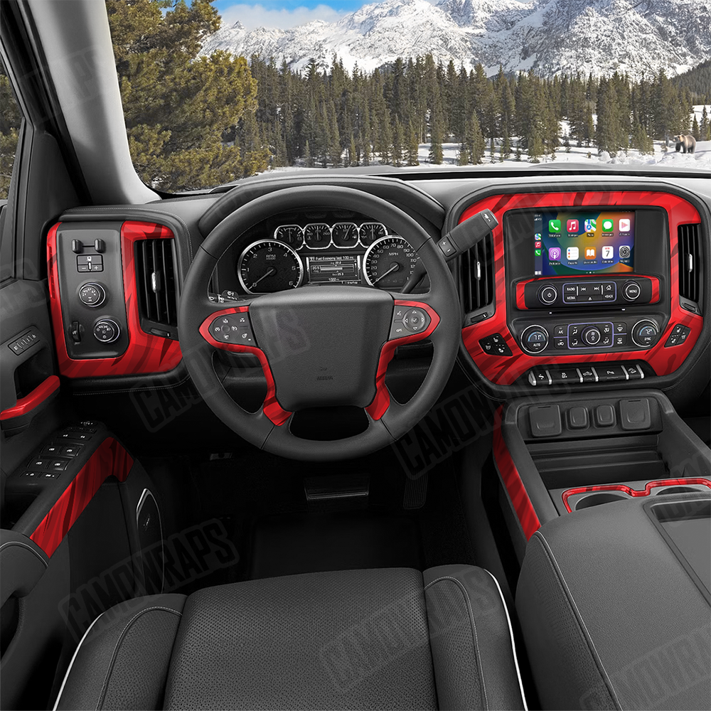 Fun Stripe Elite Red Car Interior Skins