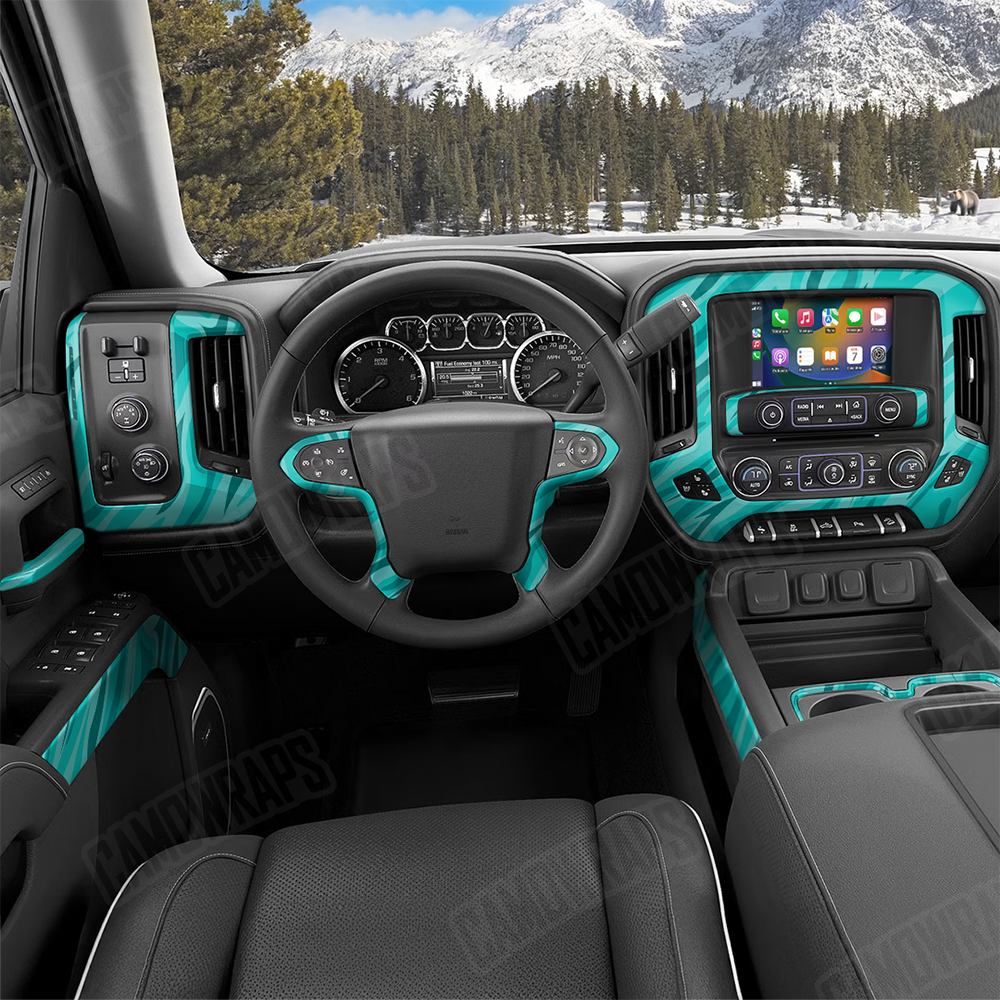 Fun Stripe Elite Tiffany Blue Car Interior Skins