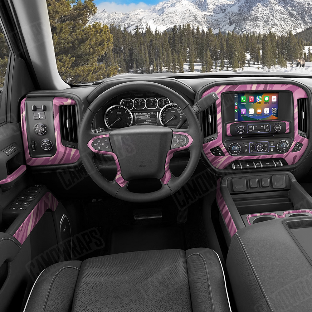 Fun Stripe Floral Car Interior Skins