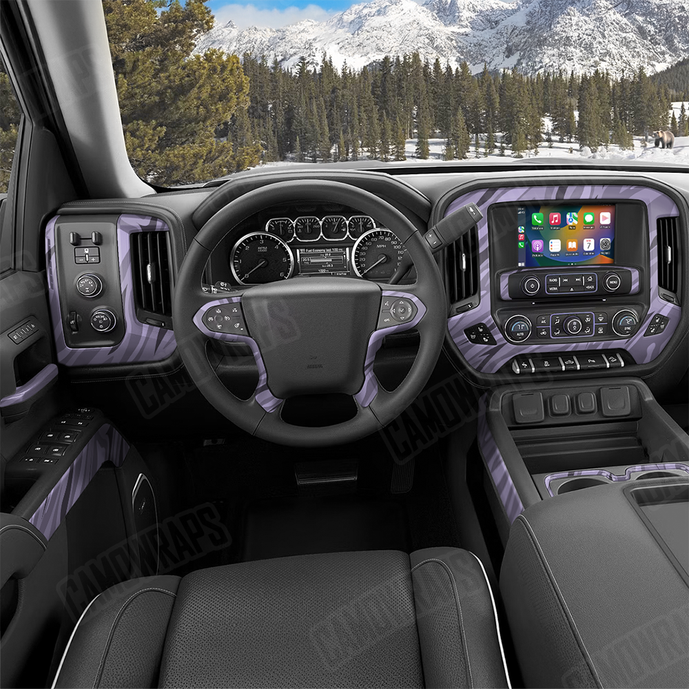 Fun Stripe Lilac Car Interior Skins