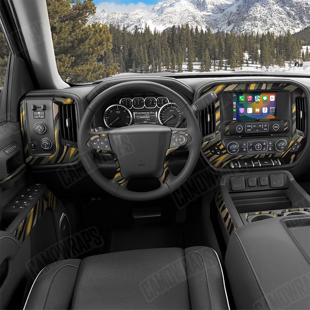 Fun Stripe Militant Yellow Car Interior Skins