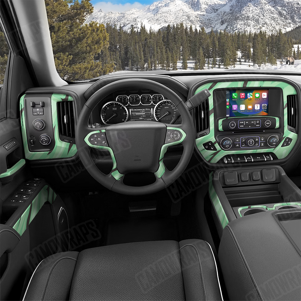 Fun Stripe Mint Chocolate Chip Car Interior Skins