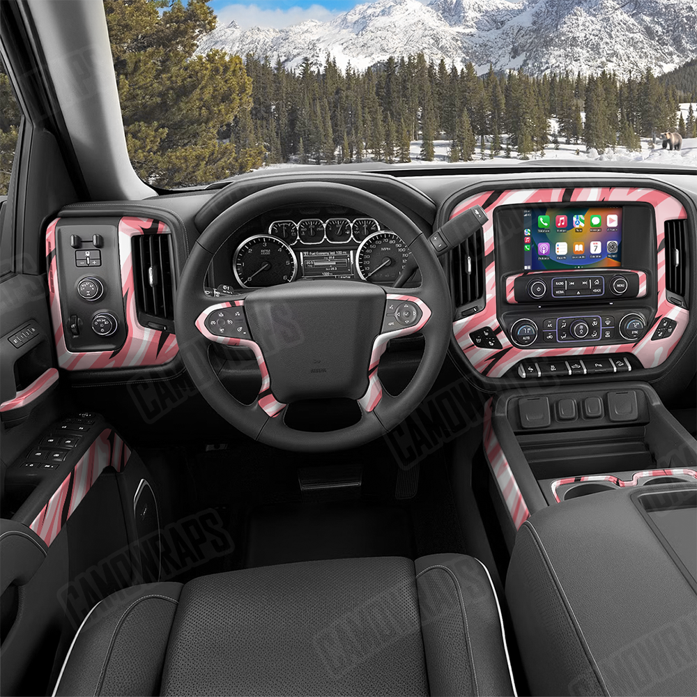 Fun Stripe Pink Car Interior Skins