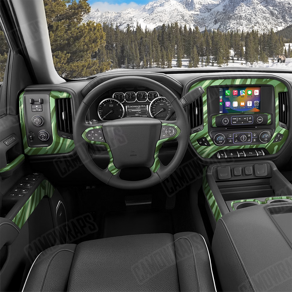 Fun Stripe Pistachio Car Interior Skins