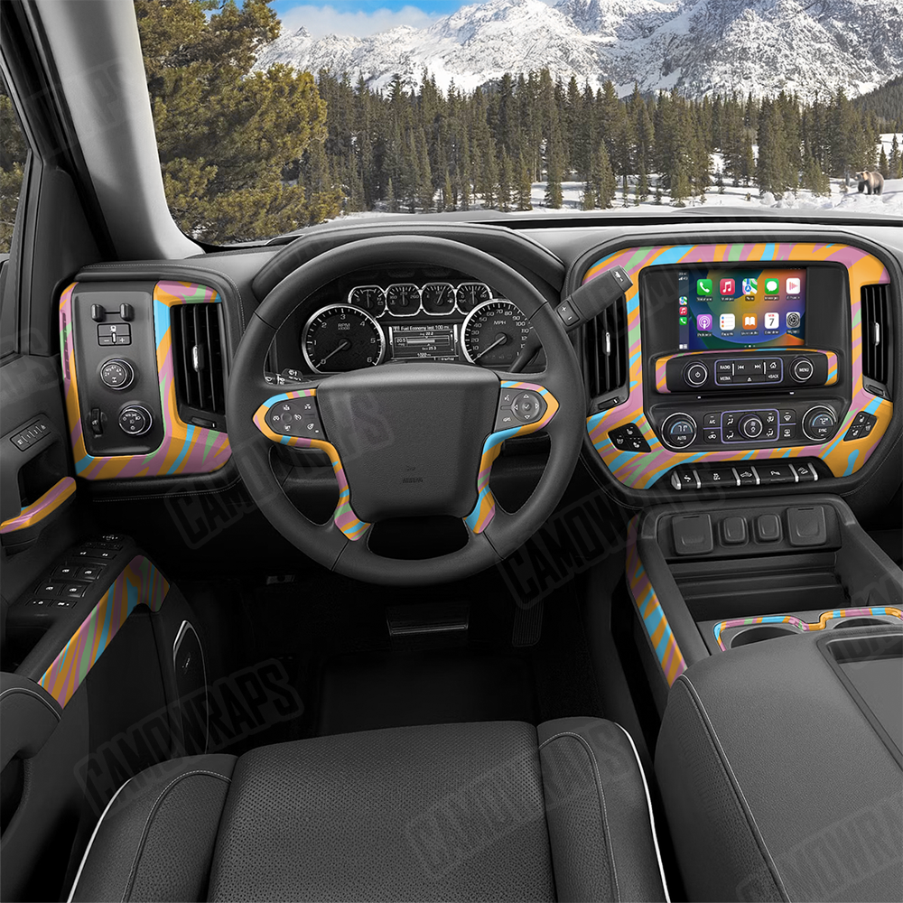 Fun Stripe Sherbert Car Interior Skins