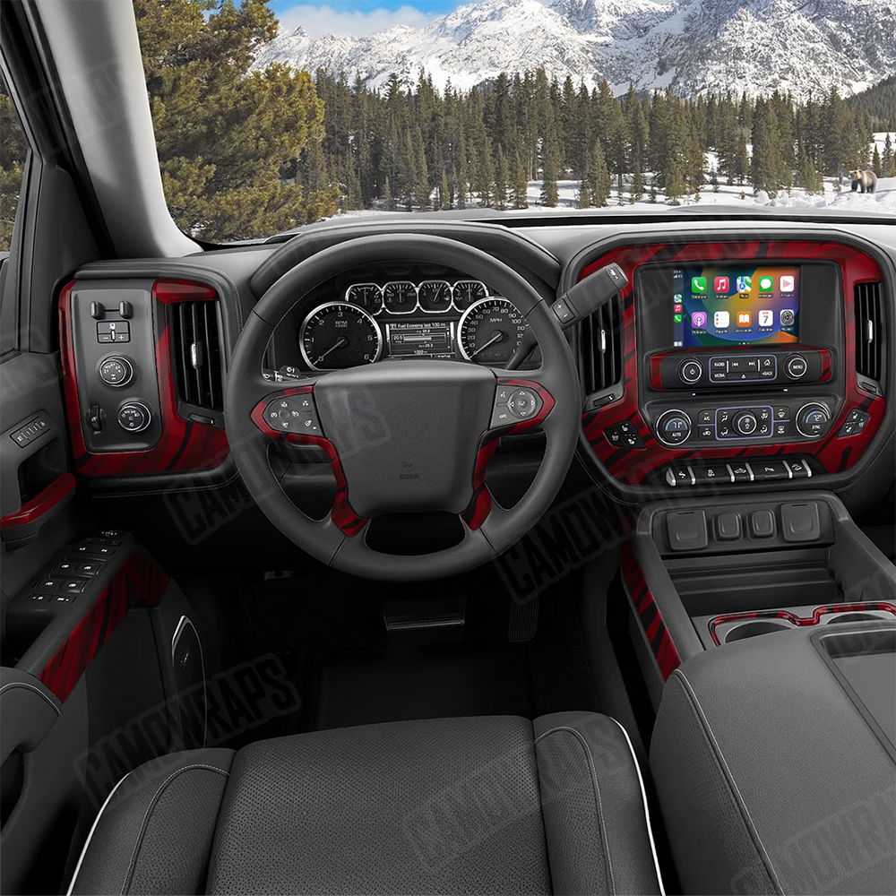 Fun Stripe Vampire Red Car Interior Skins