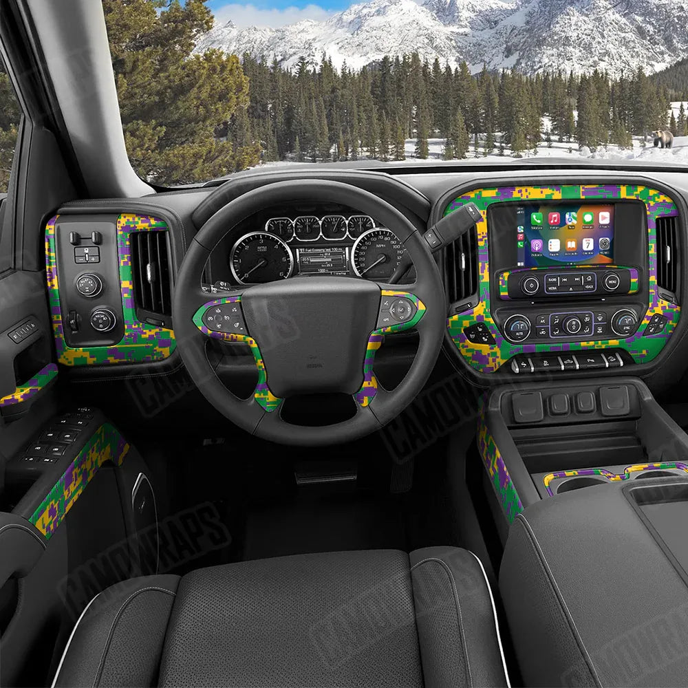 Digital Mardi Gras Car Interior Skins