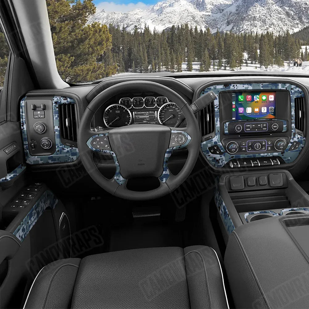 Digital Navy Car Interior Skins