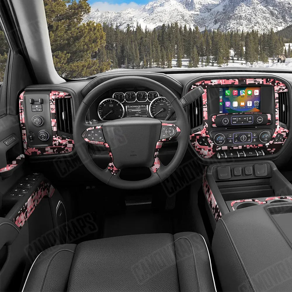 Digital Pink Car Interior Skins