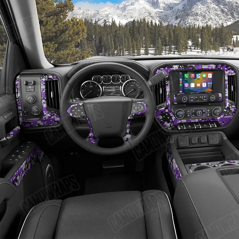 Digital Purple Tiger Car Interior Skins