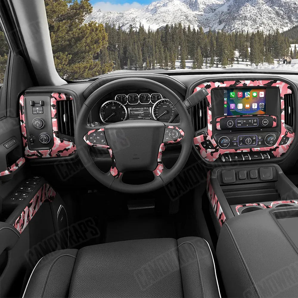Ragged Pink Car Interior Skins
