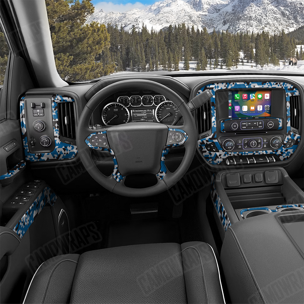 Triangle Blue Tiger Car Interior Skins