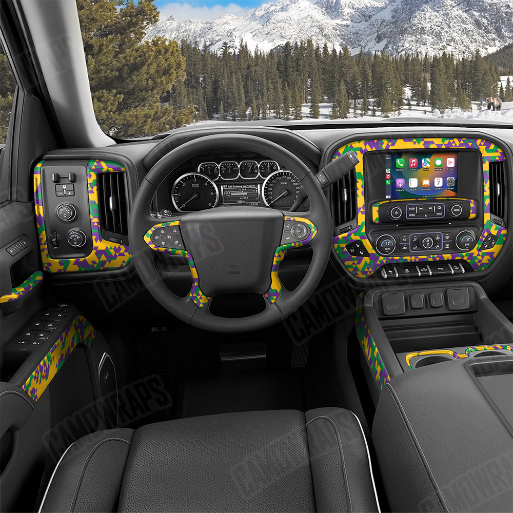 Triangle Mardi Gras Car Interior Skins