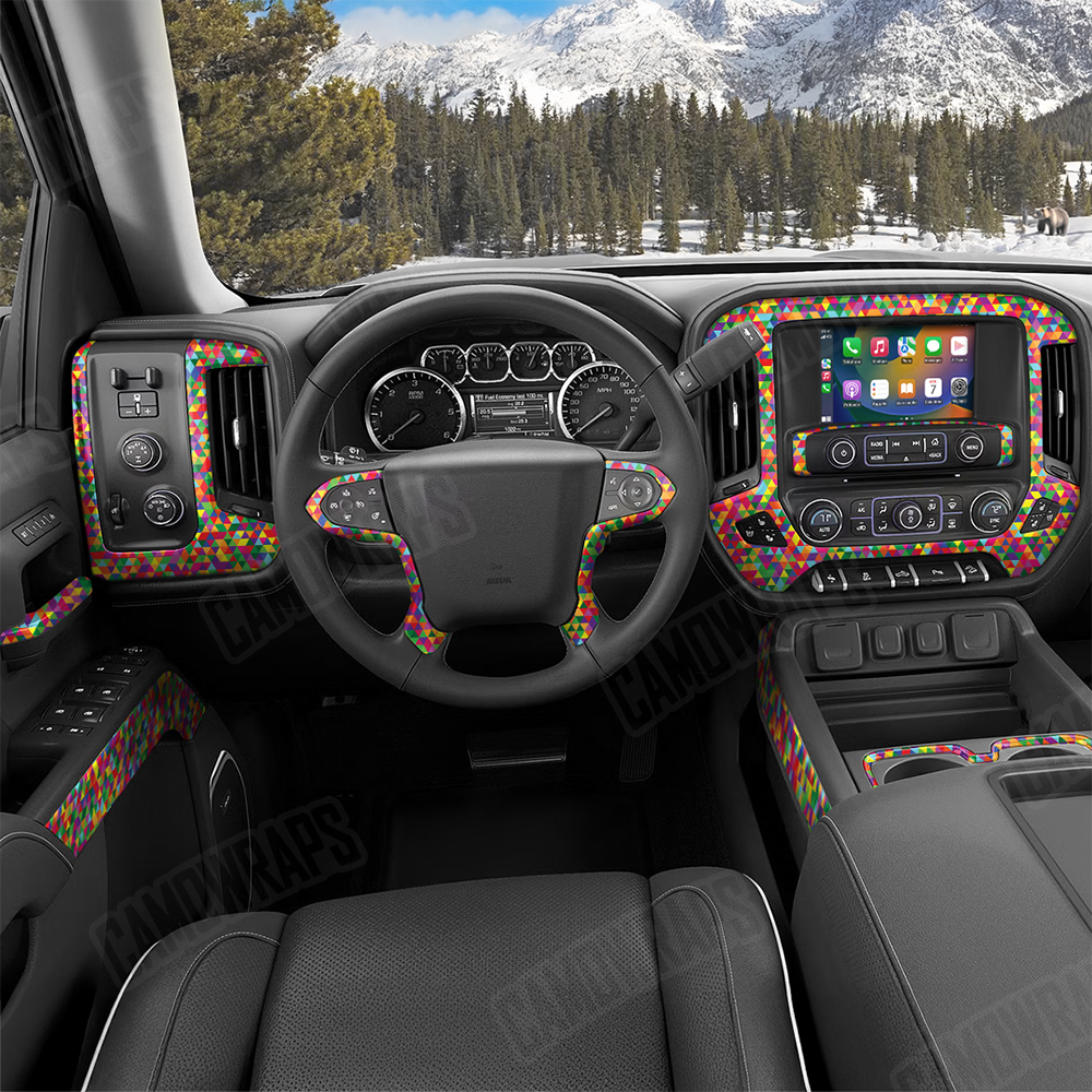 Triangle Multicolor Car Interior Skins