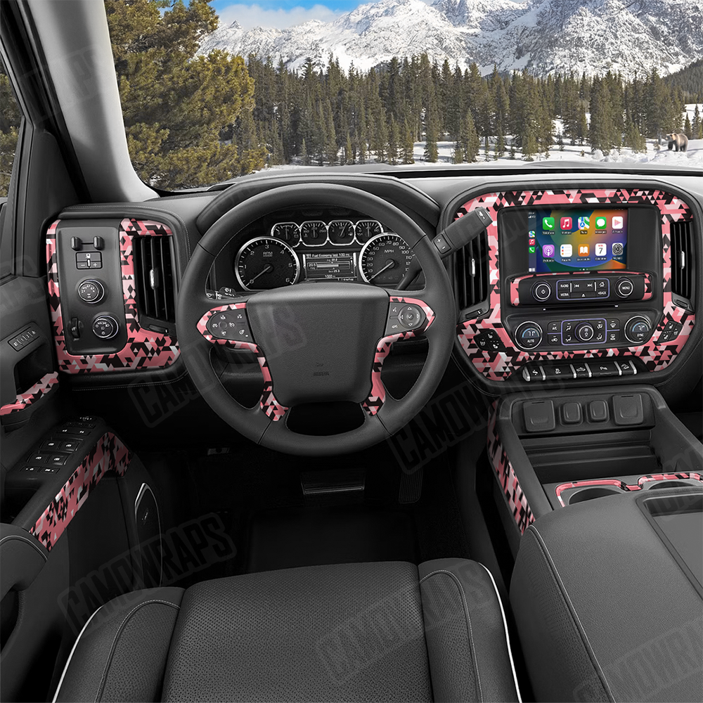 Triangle Pink Car Interior Skins