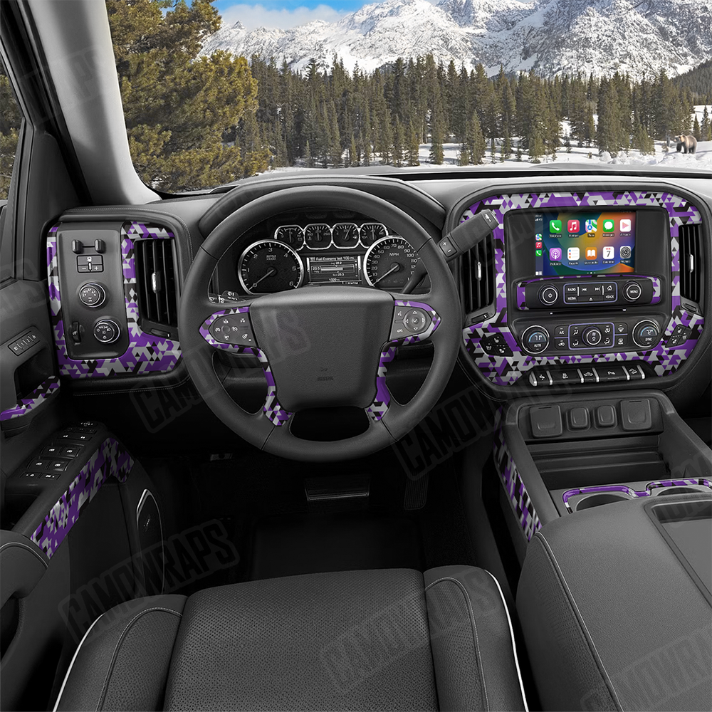 Triangle Purple Tiger Car Interior Skins