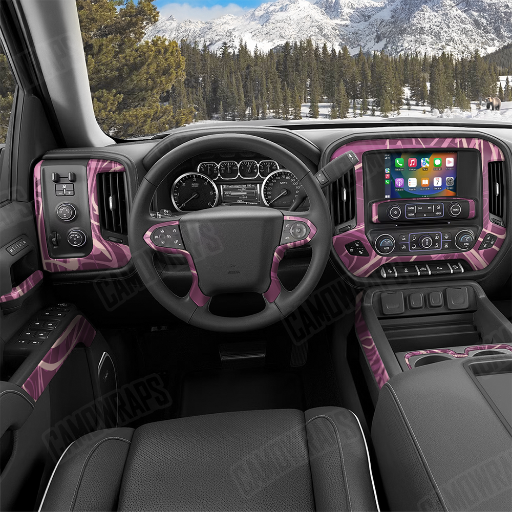 Liquid Smoke Floral Car Interior Skins