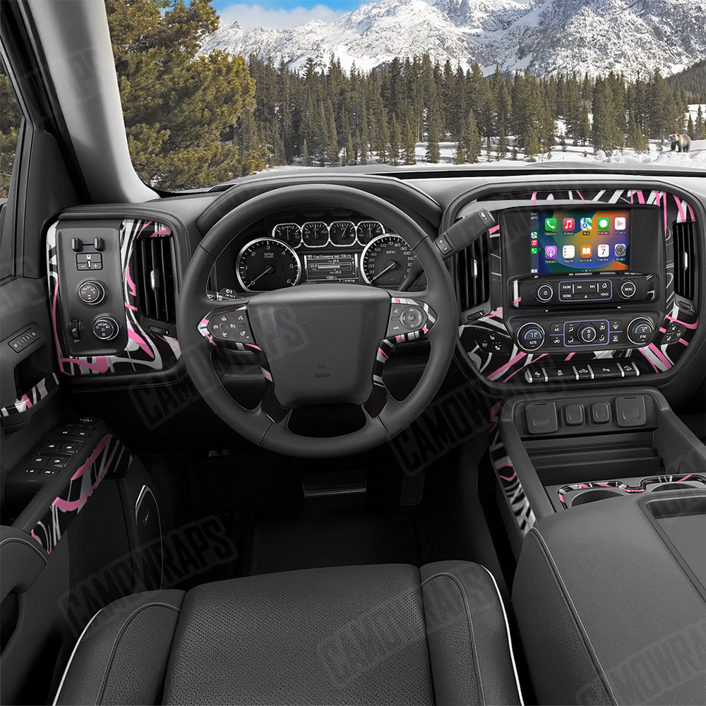 Liquid Smoke Pink Tiger Car Interior Skins