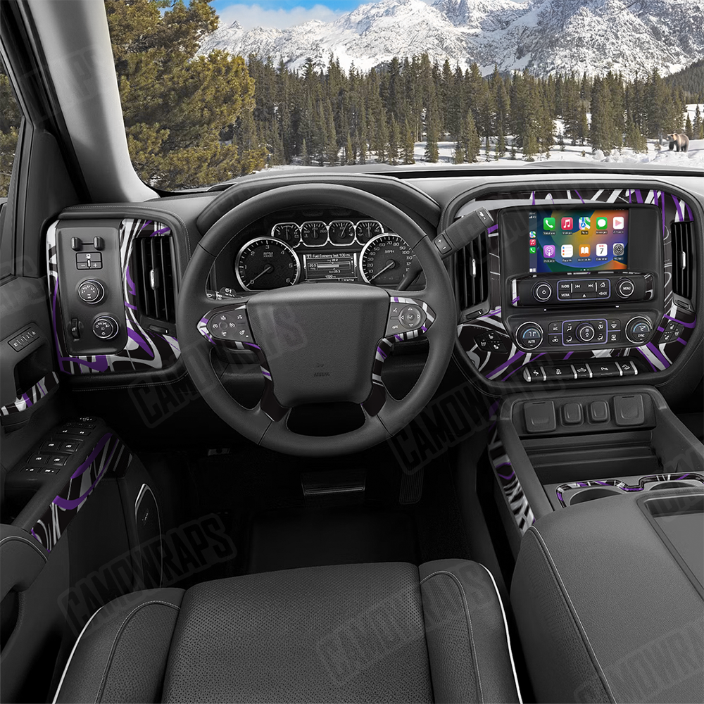 Liquid Smoke Purple Tiger Car Interior Skins