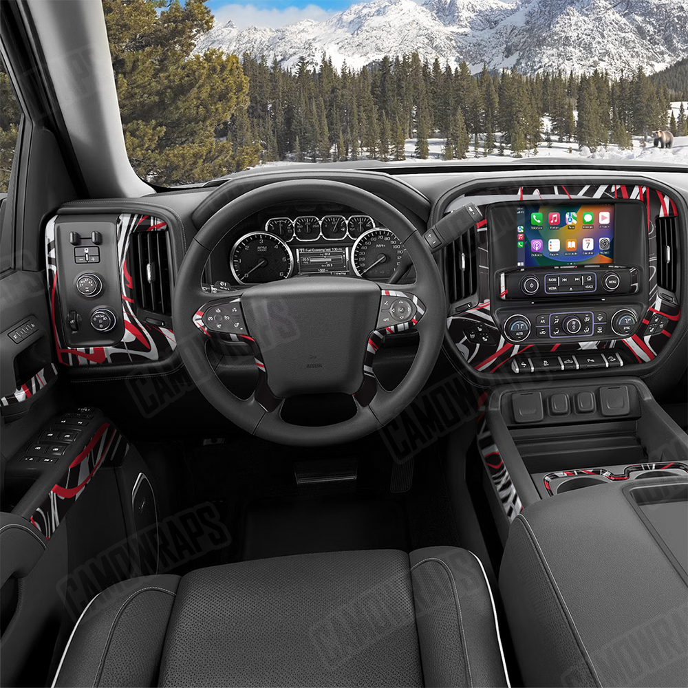 Liquid Smoke Red Tiger Car Interior Skins