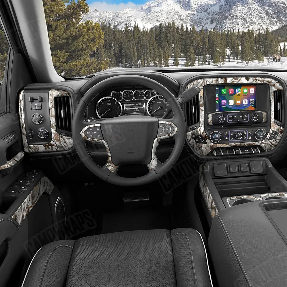 Nature Lifeless Snow Woods Buck Skull Car Interior Skins
