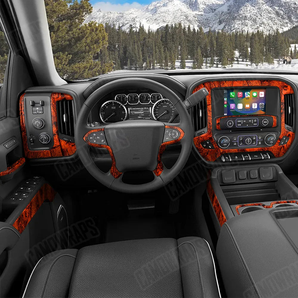 Nature Orange Forest Car Interior Skins