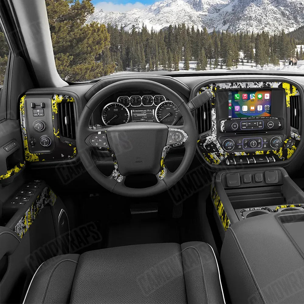 Pasted Yellow Tiger Car Interior Skins