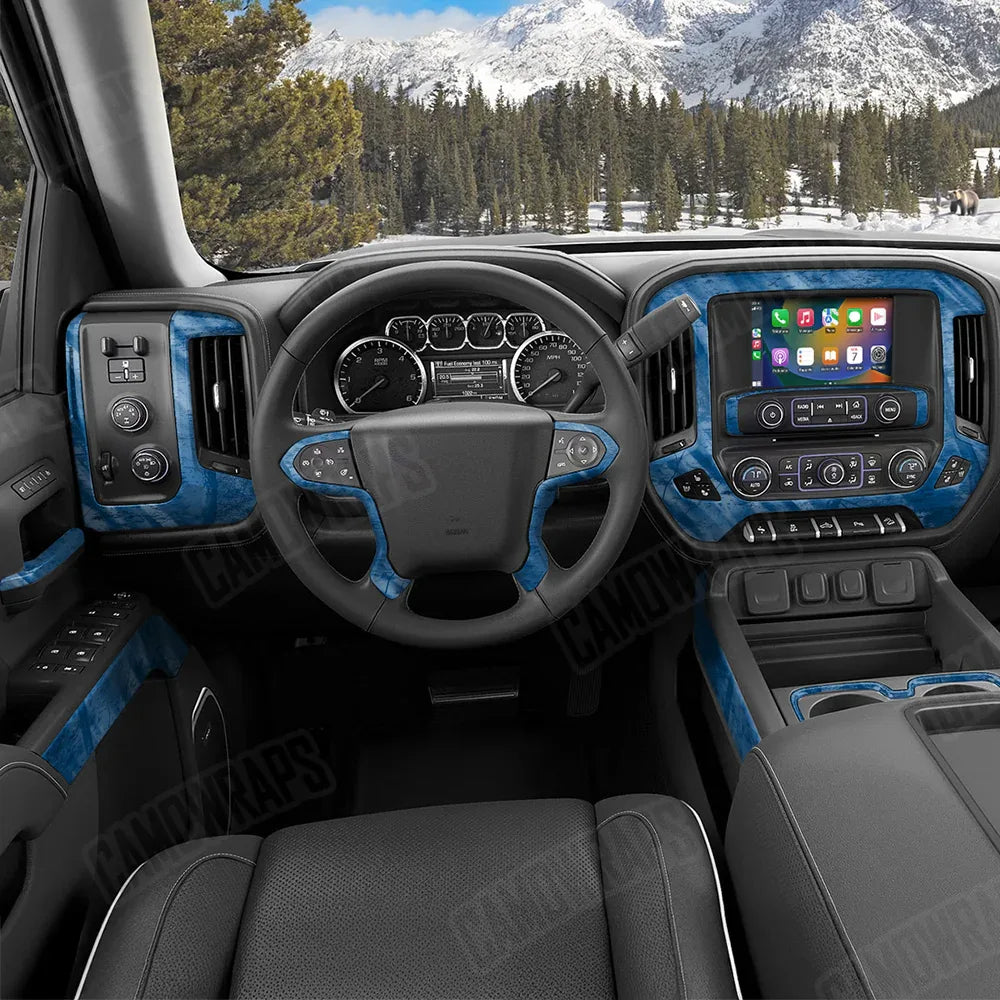 Realtree Fishing Blue Car Interior Skins