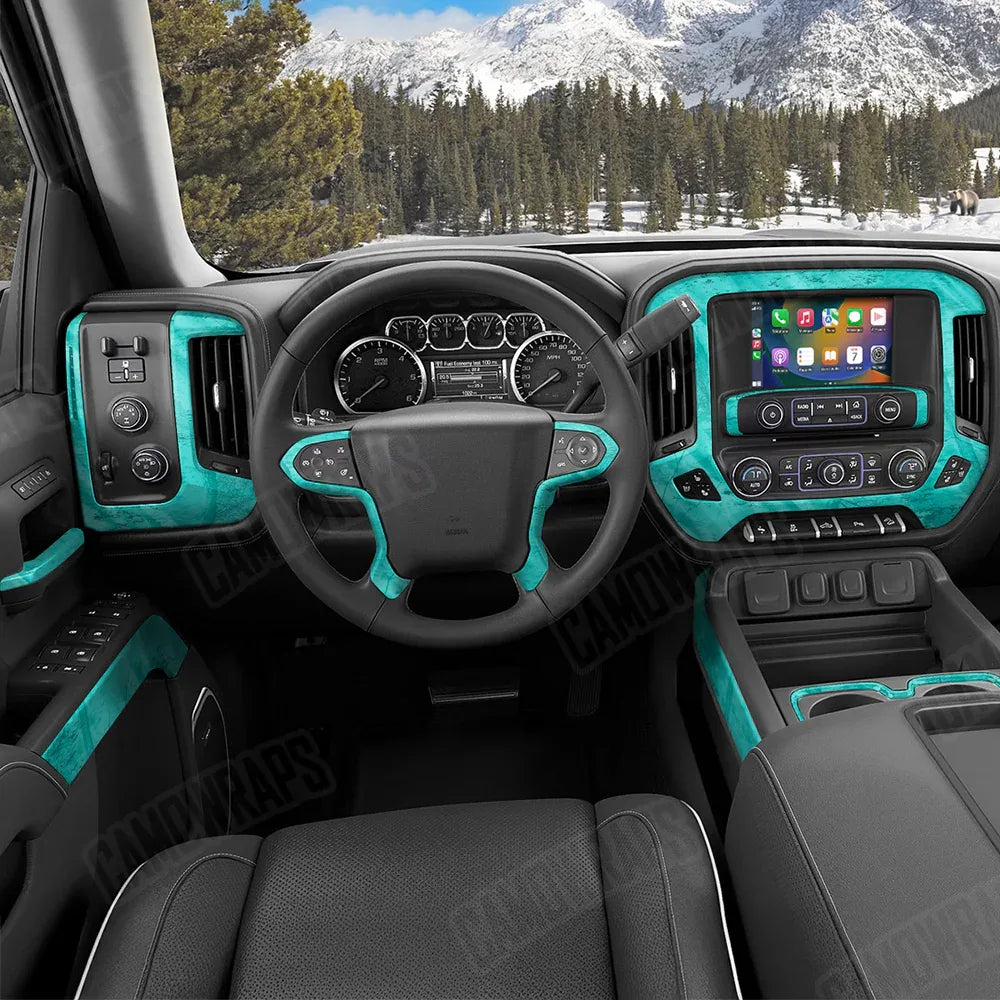 Realtree Fishing Tiffany Blue Car Interior Skins