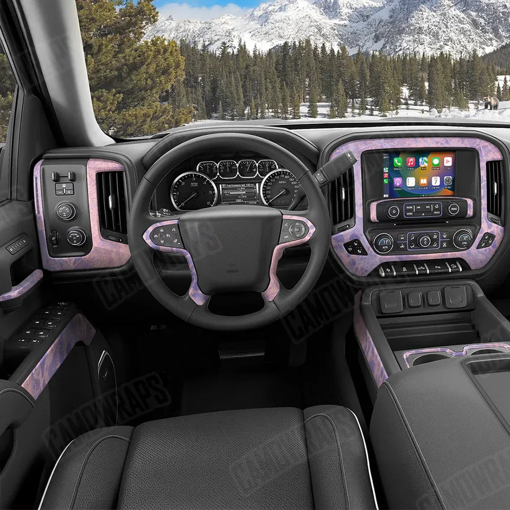 Realtree WAV3 Purple Rose Car Interior Skins