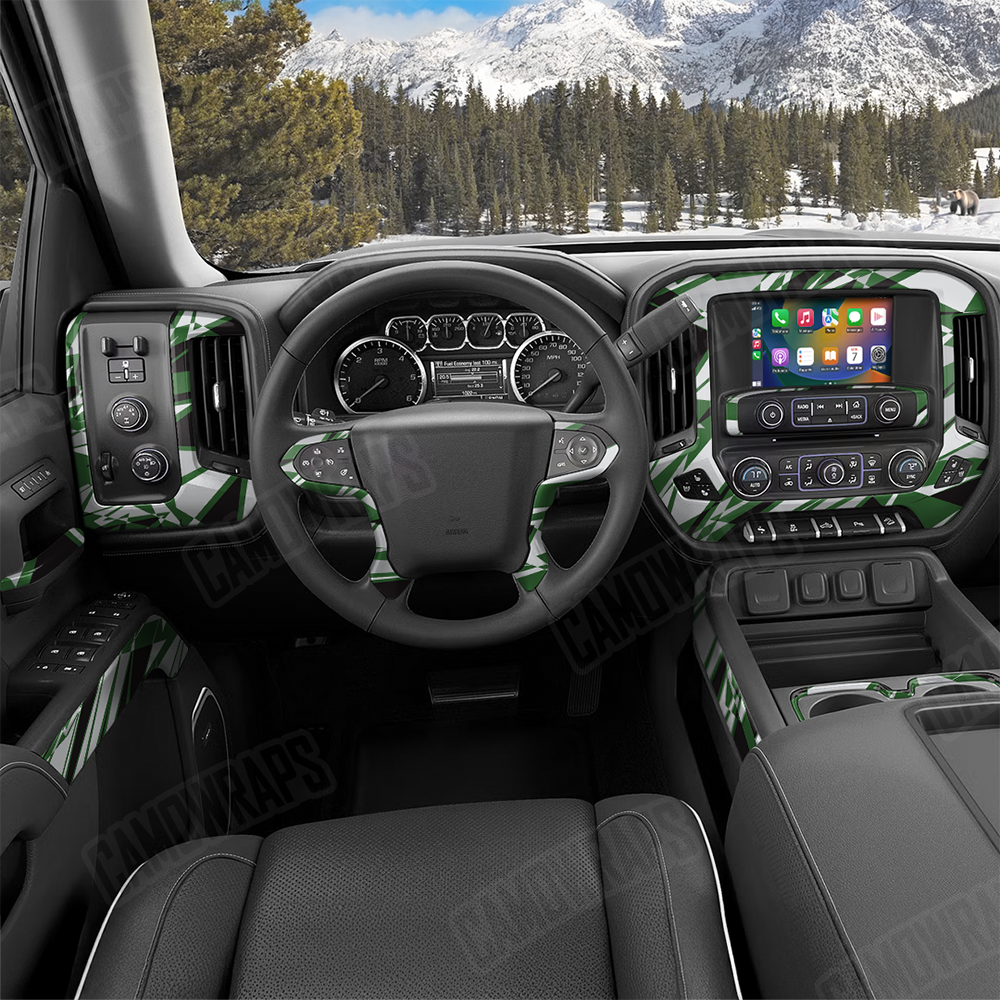 Sharp Green Tiger Car Interior Skins